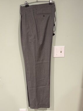 Burberry Gray Men's Dress Trousers - Tailored Pleat Front